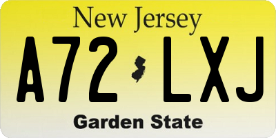 NJ license plate A72LXJ