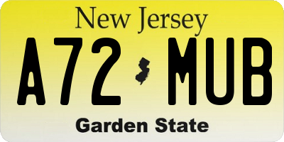 NJ license plate A72MUB