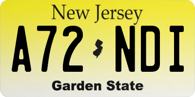 NJ license plate A72NDI
