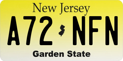 NJ license plate A72NFN