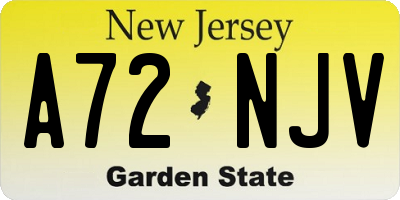 NJ license plate A72NJV