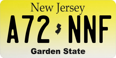 NJ license plate A72NNF