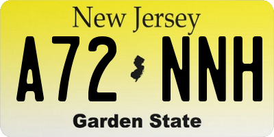 NJ license plate A72NNH