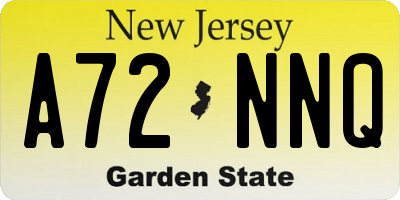 NJ license plate A72NNQ