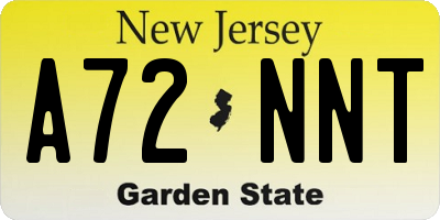 NJ license plate A72NNT