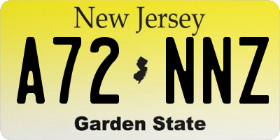 NJ license plate A72NNZ