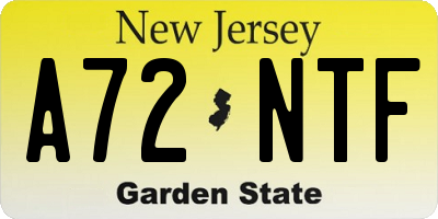 NJ license plate A72NTF