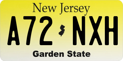 NJ license plate A72NXH