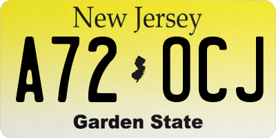 NJ license plate A72OCJ