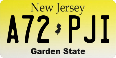 NJ license plate A72PJI