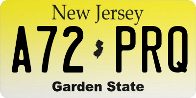 NJ license plate A72PRQ