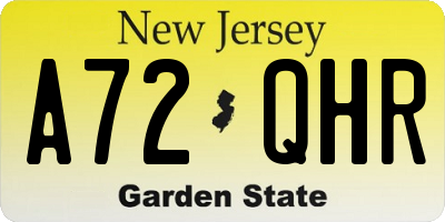 NJ license plate A72QHR