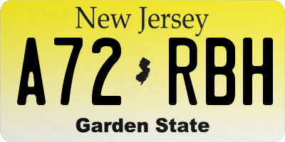 NJ license plate A72RBH
