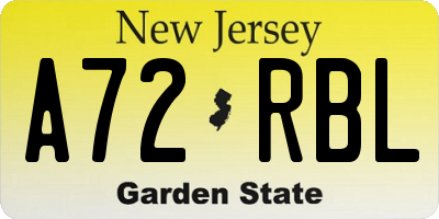 NJ license plate A72RBL