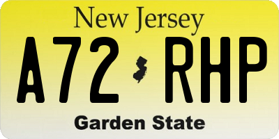 NJ license plate A72RHP