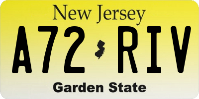 NJ license plate A72RIV