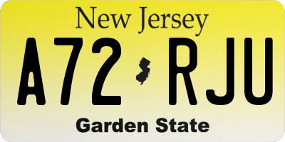 NJ license plate A72RJU