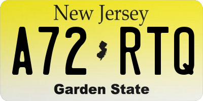 NJ license plate A72RTQ