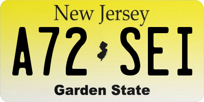 NJ license plate A72SEI