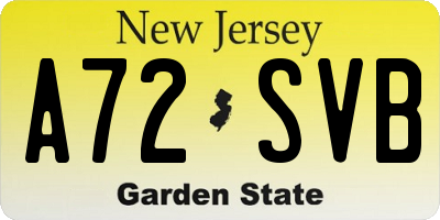 NJ license plate A72SVB
