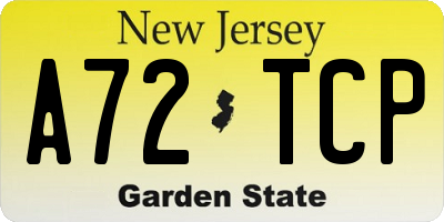 NJ license plate A72TCP