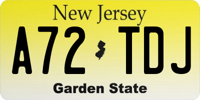 NJ license plate A72TDJ