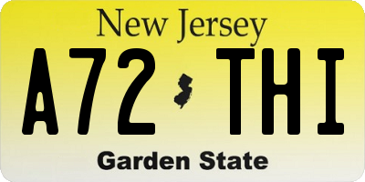 NJ license plate A72THI