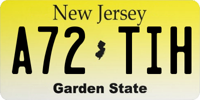 NJ license plate A72TIH
