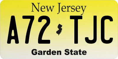 NJ license plate A72TJC