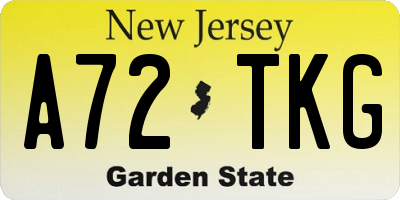 NJ license plate A72TKG