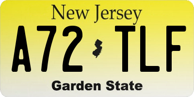 NJ license plate A72TLF