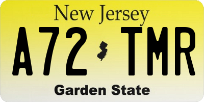 NJ license plate A72TMR