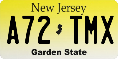 NJ license plate A72TMX