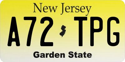 NJ license plate A72TPG