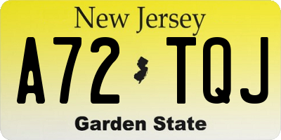 NJ license plate A72TQJ