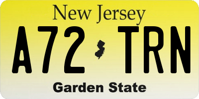NJ license plate A72TRN