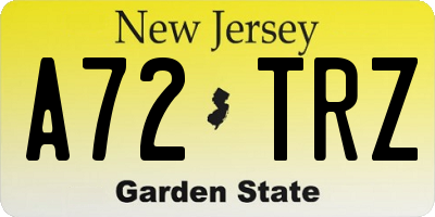 NJ license plate A72TRZ