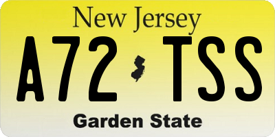 NJ license plate A72TSS