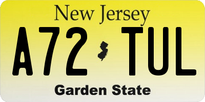 NJ license plate A72TUL
