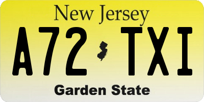 NJ license plate A72TXI