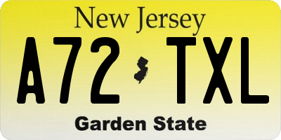 NJ license plate A72TXL