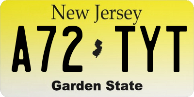 NJ license plate A72TYT