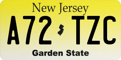 NJ license plate A72TZC
