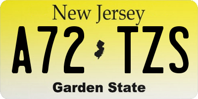 NJ license plate A72TZS