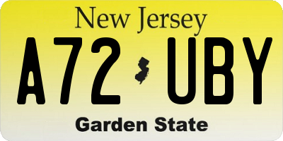 NJ license plate A72UBY
