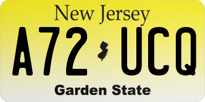 NJ license plate A72UCQ