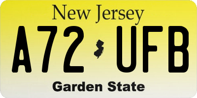 NJ license plate A72UFB