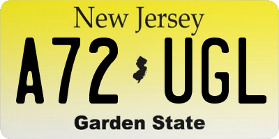 NJ license plate A72UGL