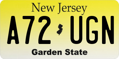 NJ license plate A72UGN