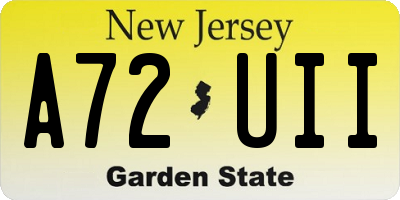 NJ license plate A72UII